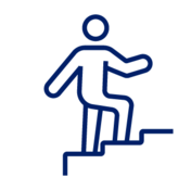 Person climbing steps
